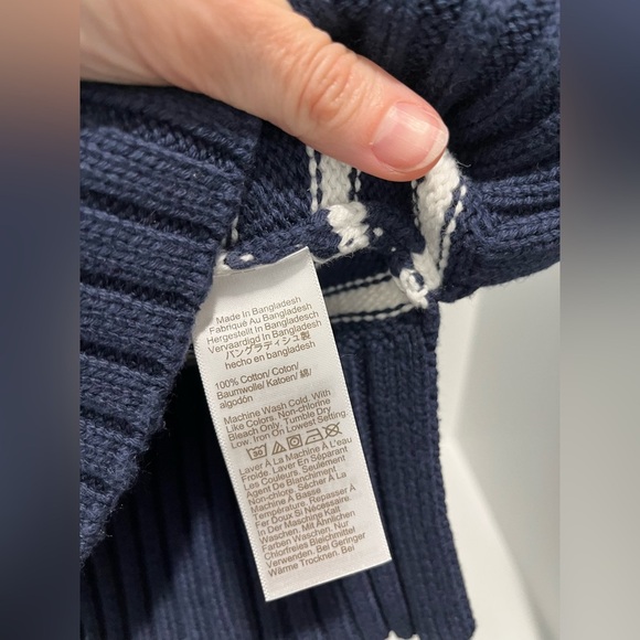 J crew Cotton turtleneck knit sweater in navy ivory stripe NEW size XS - Picture 9 of 11